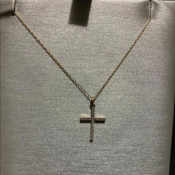 Diamond Accent Cross Pendant in 10K Gold - Picture 2 of 5